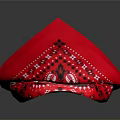Red Decorative Bracelet With Intricate Hollow Patterns And Shiny Reflective Surface Design