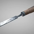 High Quality Hardware Tool With Wooden Handle And Sharp Metal Blade 3d model