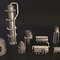 Heavy Duty Industrial Processing Equipment Including Towers Storage Tanks Pipes And Metal Structures