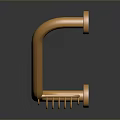 Golden Bathroom Furniture Grab Bar With Shiny Surface And Sturdy Bracket Design