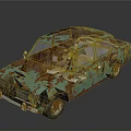 Rusty Turquoise Vintage Car With Weathered Body And Classic Design