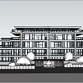 Duplex Villa Modern Exterior With Large Glass Windows Multi Floor Design Greenery And Blue Sky Surroundings