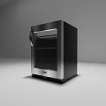 Modern Single Door Glass Door Refrigerator Freezer In Black And Silver