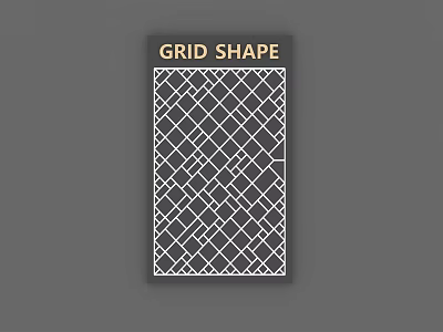 Modern Grid Shape Wall Decor with Geometric Pattern for Interior Design 3d model