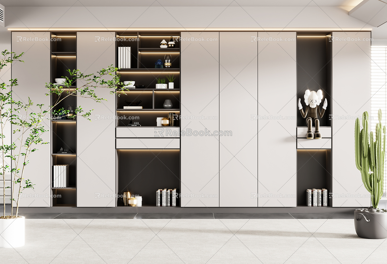 Modern bookcase 3d model