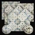Decorative Blue And White Vintage Floor Tiles With Intricate Pattern Designs