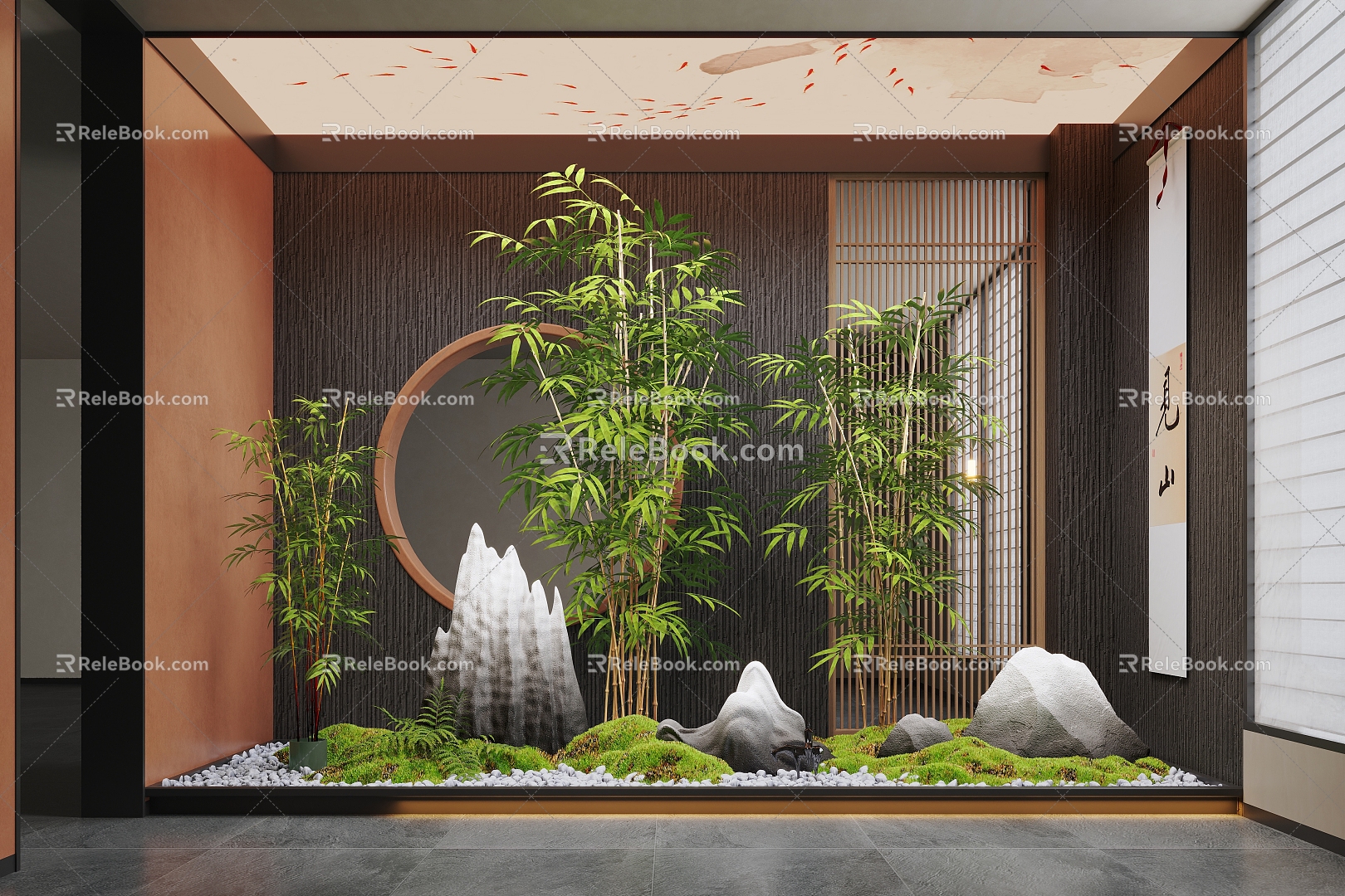 New Chinese Landscape Landscape Moss Landscape Setches Interior Landscape 3d model