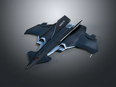 Futuristic Black Concept Aircraft With Sleek Design And Aerodynamic Structure 3d model