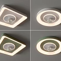 Modern Ceiling Lights With Square Round Triangular Shapes And Gray White Green Frames