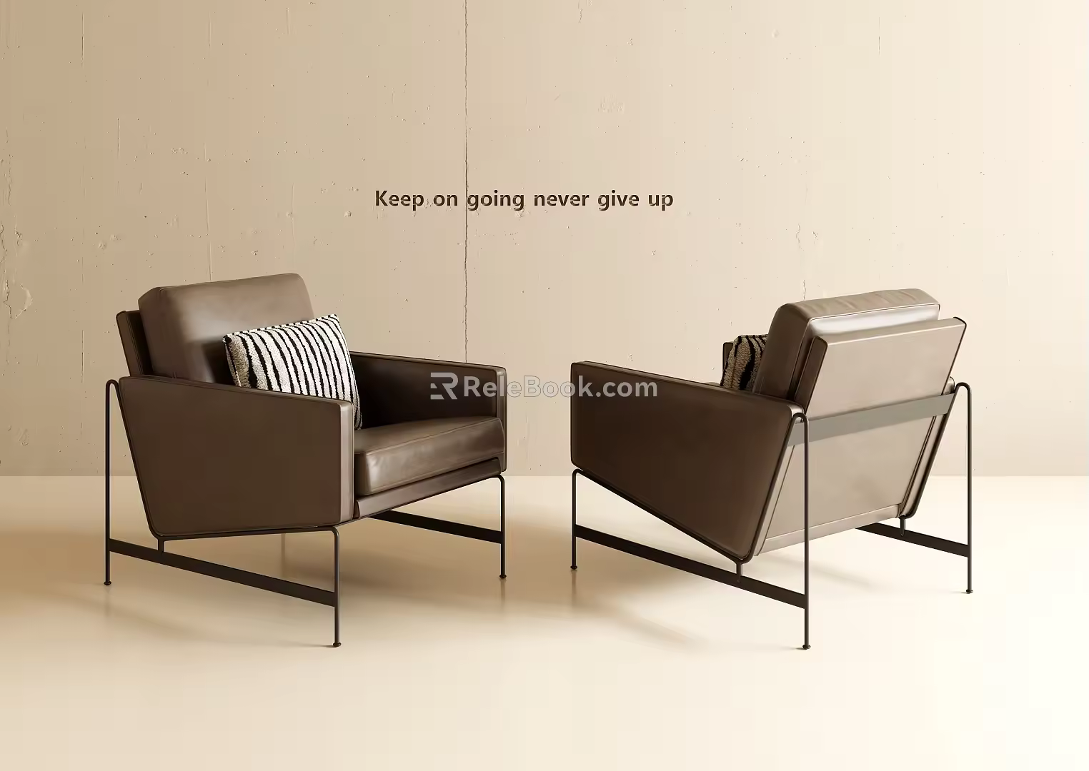 Modern Light Luxury Single Sofa 3d model