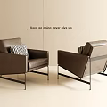 Modern Light Luxury Single Sofa 3d model