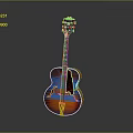Elegant Acoustic Guitar with Glossy Brown Red Gradient Wooden Body for Daily Use