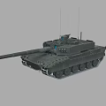 Modern Military Main Battle Tank With Long Barrel Tracks And Antennas