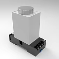 Industrial Equipment With White Square Main Body Silver Circular Top And Black Base Mounting Slots