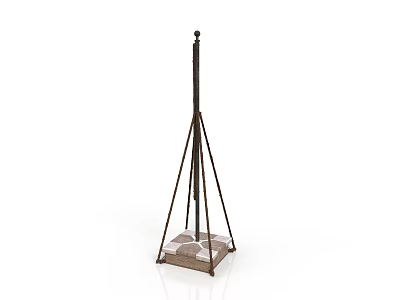 Modern Metal Tripod Coat Rack With Square Base And Hanging Hooks Design 3d model
