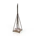 Modern Metal Tripod Coat Rack With Square Base And Hanging Hooks Design