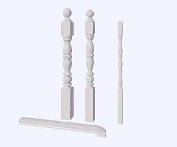 New Chinese Stair Handrail Railing 3d model