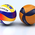 Sports Equipment Beach Volleyball with Blue Yellow Red White and Tachikara Volleyball with Orange Black