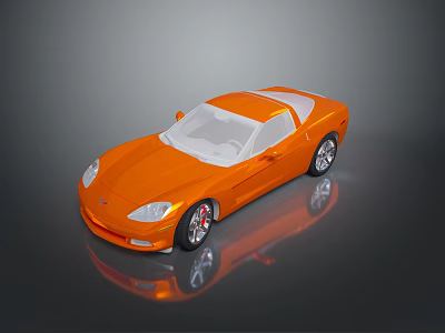 Orange Convertible Sports Car With Sleek Design White Roof Shiny Silver Wheels And Reflective Surface 3d model