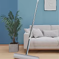 Efficient Cleaning Mop for Home Use in Living Room with Wooden Floor and Sofa Furniture