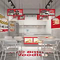 SG Bitter Noodle Mall Shop With Red Signage White Tables And Menu Displays