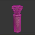Ancient Stone Sculpture Carving of Decorative Column Capital with Intricate Floral Patterns and Cylindrical Base