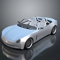 Silver Convertible Sports Car With Modern Design Sleek Lines And Two Seater