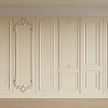 Elegant White Decorative Carved Panel Wardrobe Interior Design With Ornate Frames 3d model