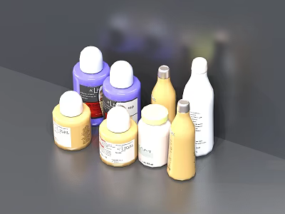 Assorted Perfume and Cosmetic Bottles with Different Colors and Various Shapes Collection 3d model