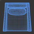 Blue Fabric Leisure Chair With Armrest Cushion And Black Legs Design