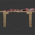 Two Rustic Wooden Coffee Tables With Red And Pink Petal Decorations