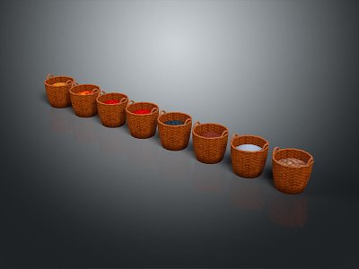 Modern Basket Bamboo Basket Vegetable Basket Egg Basket 3d model