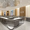Luxurious Jewelry Store Interior Design With Glass Display Counters And Ambient Lighting Decor