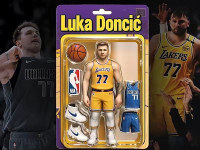 NBA Luka Doncic Lakers Doll With 27 Jersey Basketball Shoes And Shorts 3d model