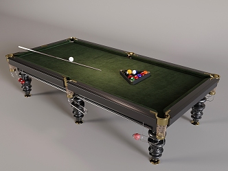 Modern billiard table pool cue billiard room 3d model