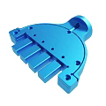 Blue Mechanical Structural Component With Precision Engineered Holes And Durable Design 3d model