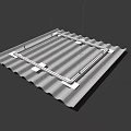 Contemporary Ceiling Design With Wavy Panels And Integrated LED Lighting Strips 3d model