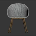 Modern Woven Leisure Chair with Colorful Patterns and Wooden Legs Design