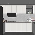 Modern Kitchen Cabinet Hanging Cabinet Kitchen Supplies Range Hood Oven 3d model