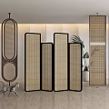 Modern Room Dividers With Rattan Panels And Wooden Frames For Interior Decor