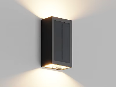 Modern Black Wall Lamp Mounted on Gray Wall Illuminating Warm Light With Sleek Contemporary Design 3d model