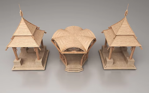 Southeast Asian gazebo Thai gazebo 3d model