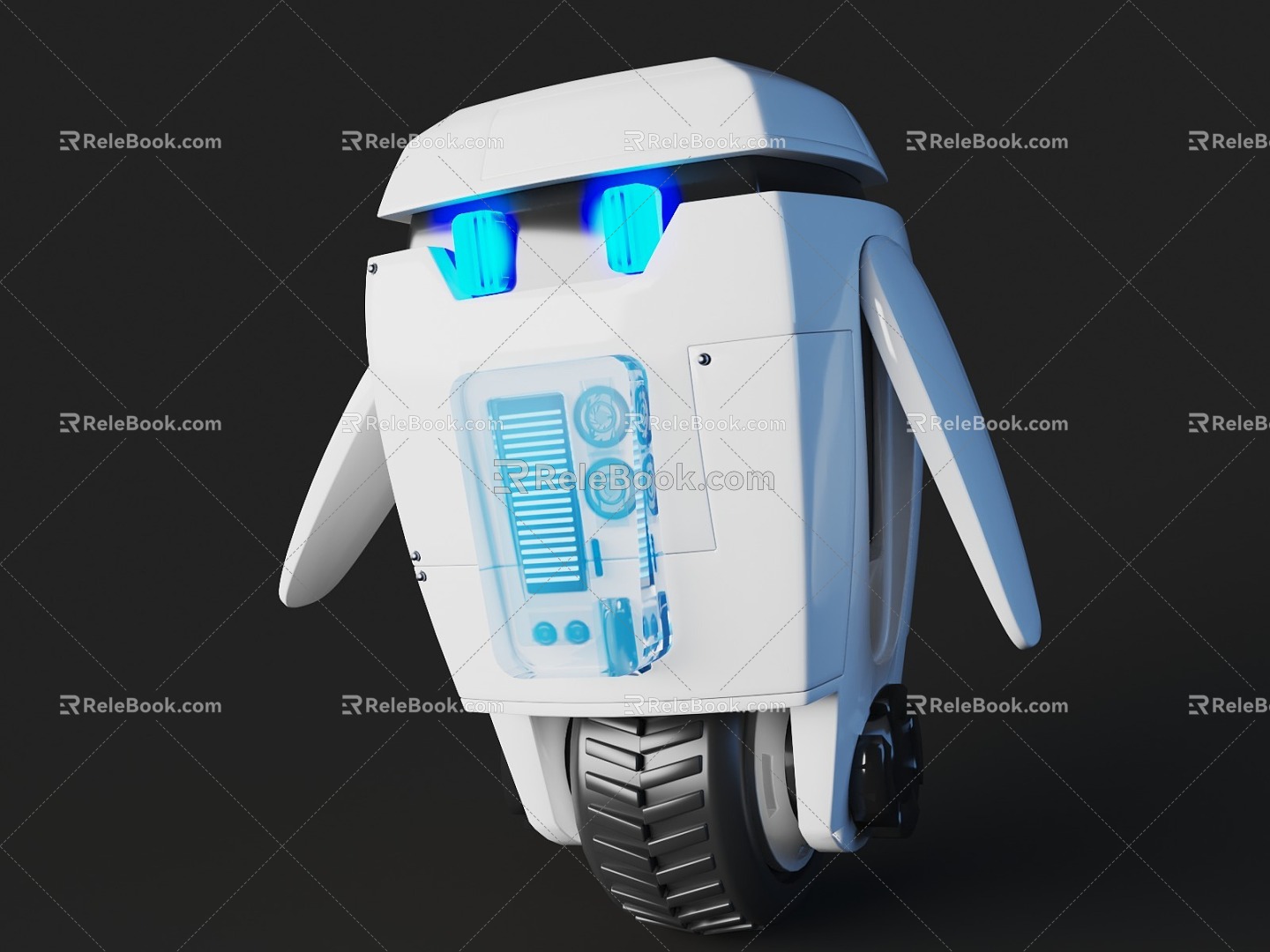 Cartoon style robot Q version robot walking robot delivery robot 3d model