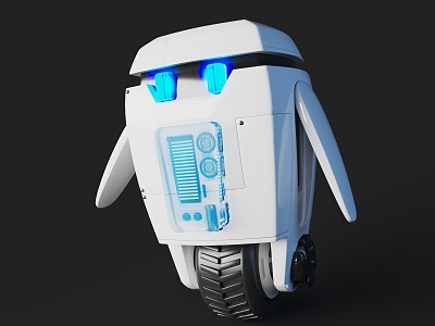 Cartoon style robot Q version robot walking robot delivery robot model