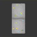 Foldable Office Desk With Gray Desktop And Colorful Sticky Notes On Metal Frame Workspace
