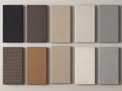 Fabric Samples In Various Colors And Textures 3d model