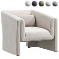 Modern Beige Upholstered Single Sofa With Wide Arms For Living Room Design