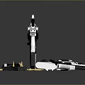 Modern Black And White Rifles With Scopes Magazines And Detailed