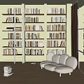 Modern Bookcase Library 3d model