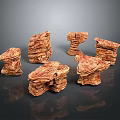 Wooden Stone Stacked Decorative Blocks with Natural Texture for Interior Design
